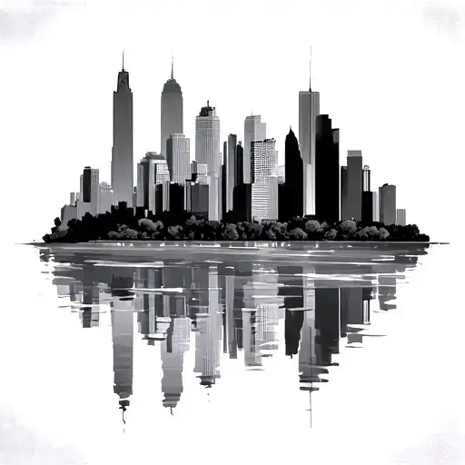 Charlotte Skyline Minimalist Mirrored From Phoenix Skyline Minimalist