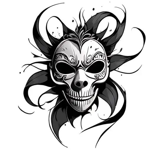 Mask Tattoo Sketch