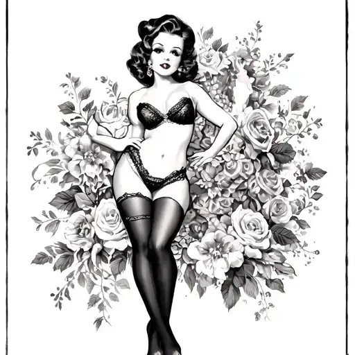 Pinup Girl Pantyhose Old School