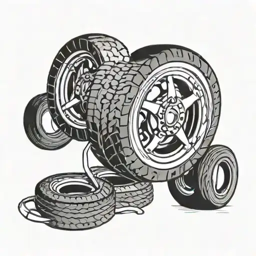 A Rubber Tyre Being Bitten