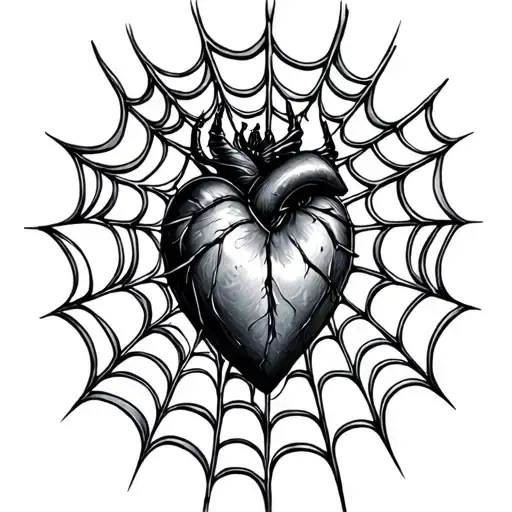 Spider Web And Heart