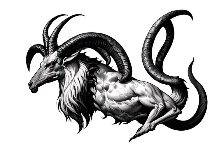 Demonic Aries On Half The Chest With Capricorn Z Full Body Charging