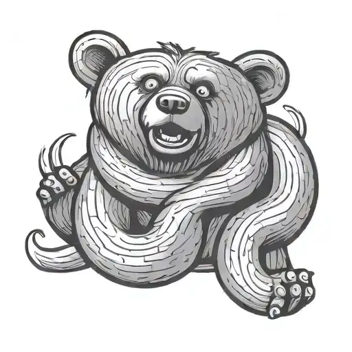 A Bear In The Style Of Rubber Hose Cartoon
