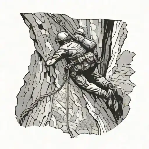 Spelunking With Person Rappelling