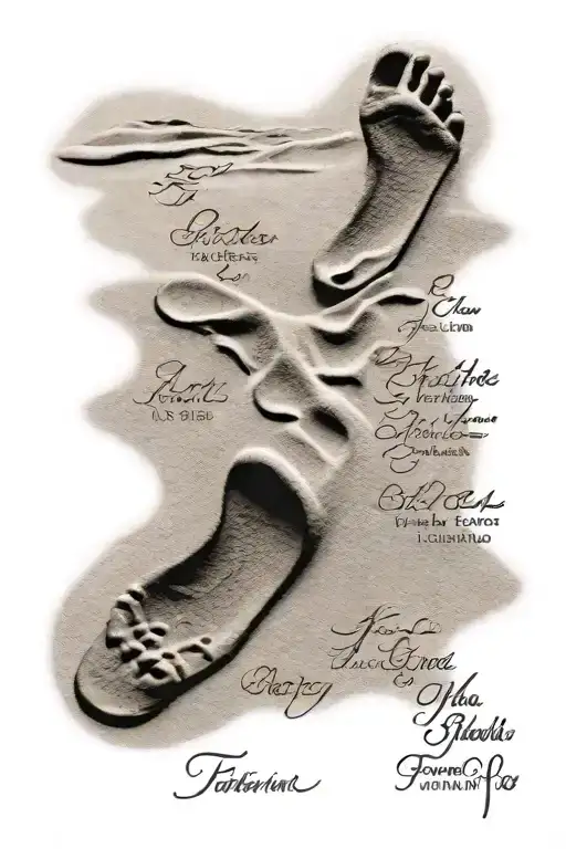 Footprints In The Sand Poem Written In Elegant Calligraphy