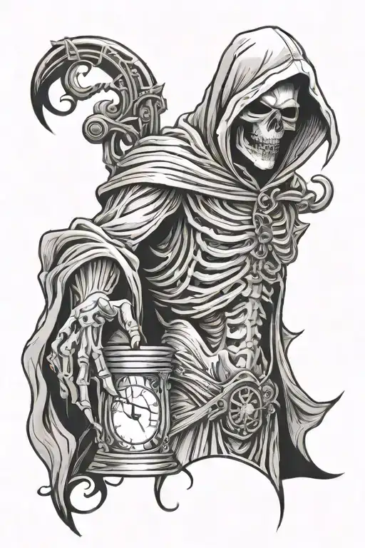 Grim Reaper Holding Hour Glass