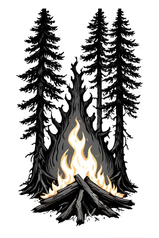 Camp Fire Trees