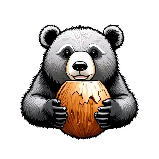 Bear Holding A Coconut