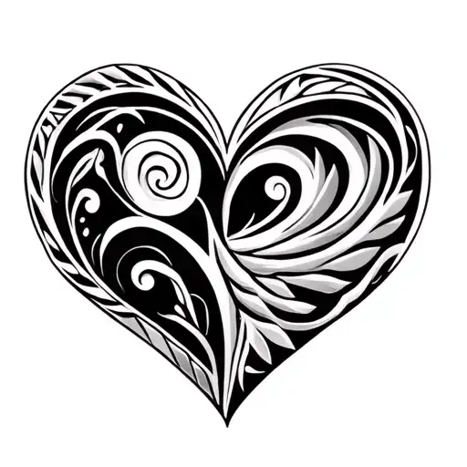 Heart And Maori Koru Representing My Son And Nana