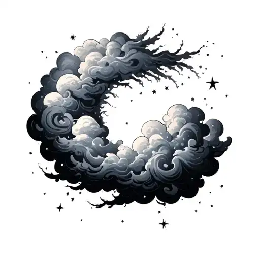 Clouds And Stars Forming The Shape