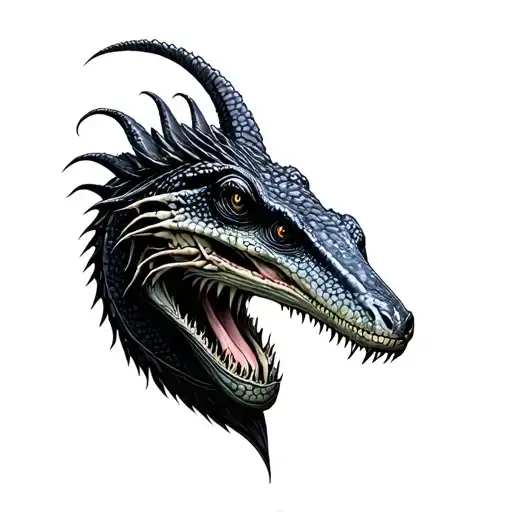 Komodo But Creepy Dark Sketch Style