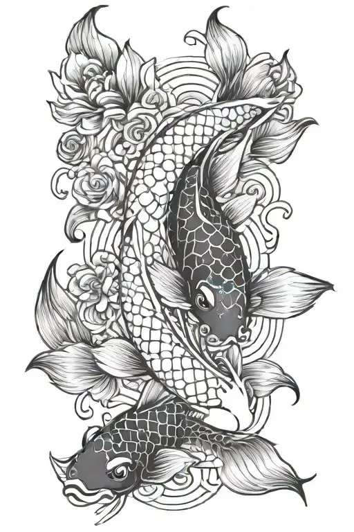 Koi Fish And Eye Surrounded