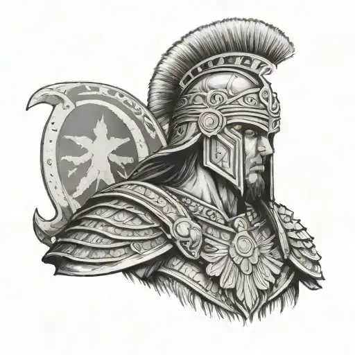 Dacian Warrior With Dacian Flag