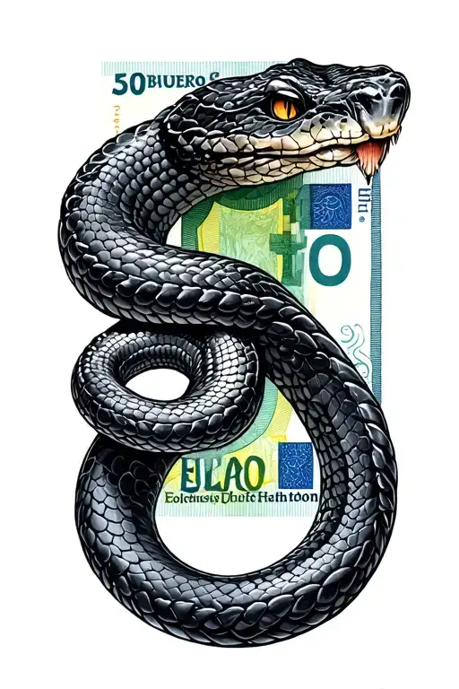 Snake And Euro Note