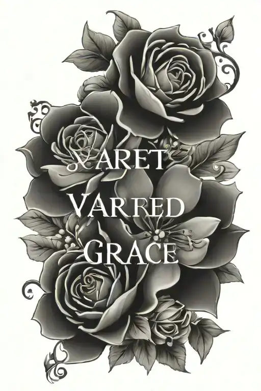 Varied Grace Text With Flowers
