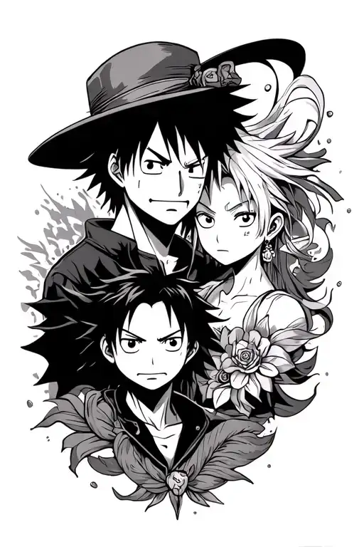 Luffy Zoro Nami Sanji Ussop Representing Tattoo Design