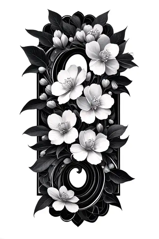 Fibonacci Spiral Pattern Cherry Blossoms