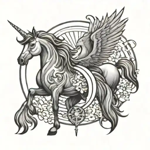 Yin Yang Magpie Unicorn Made