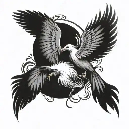 Yin Yang Magpie Unicorn