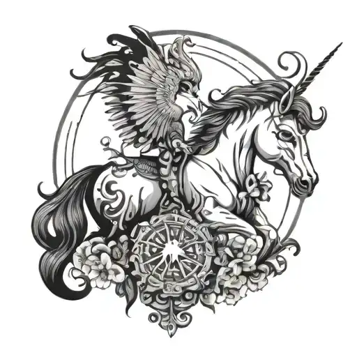 Yin Yang Magpie Unicorn