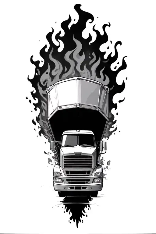 Concrete Delivery Truck Engulfed In Flames