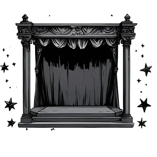 Empty Sad Stage Surrounded By Stars