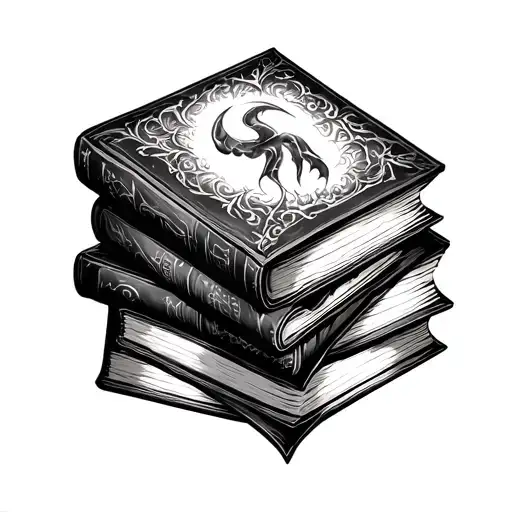 Stacked Books Spooky Gothic