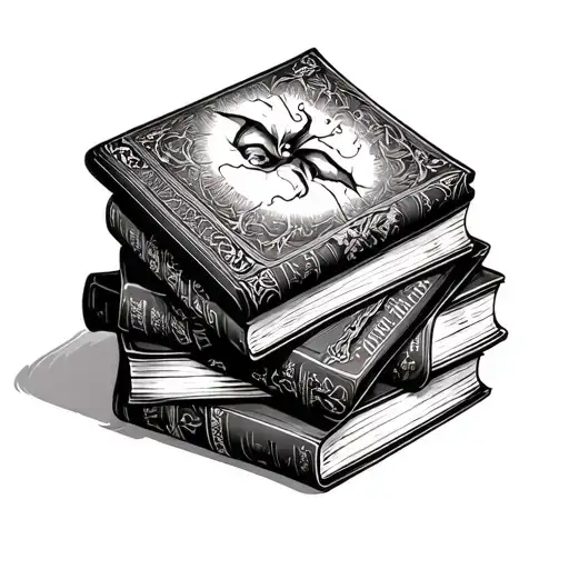 Stacked Books Spooky Gothic