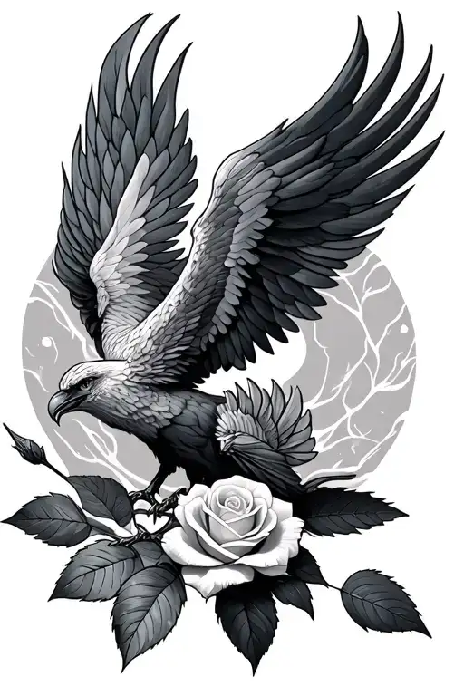 Pheonix Rising Neck Tattoo Rose