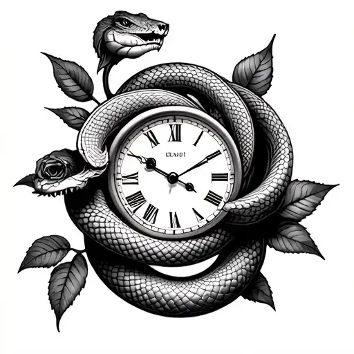 Clock Rose Snake Traditional