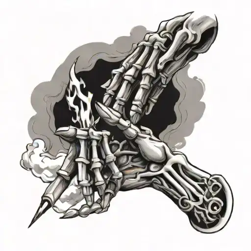 Skeleton Hand Passing The Torch To Another Hand