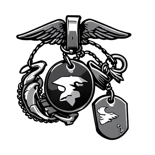 Usmc With Dogtags Hanging