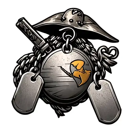 Usmc With Dogtags Hanging