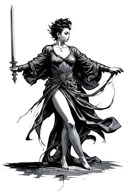A Balllet Dancer Standing On Ter On A Saber