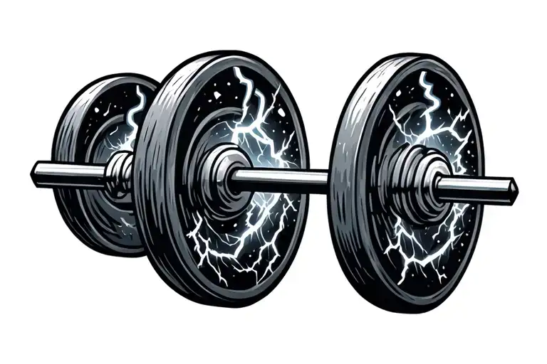 Barbell With Lightning Storm
