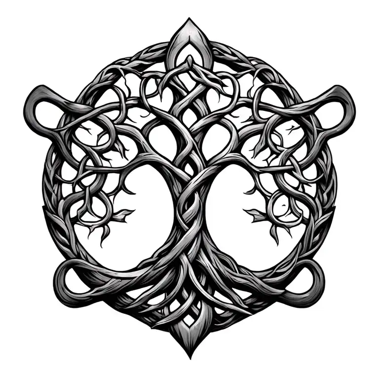 Celtic Tree Of Life Cross Shaped