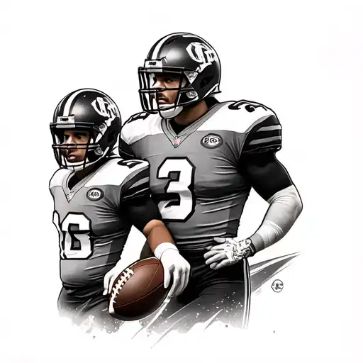 Football Player And Family Of 3