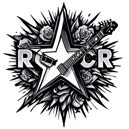 Rock Star The Word Rock And Symbol Star