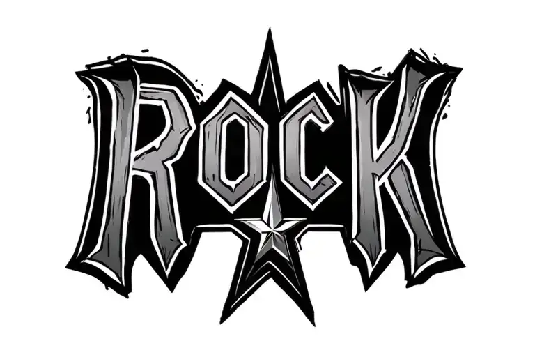 Rock Star The Word Rock And Symbol Star