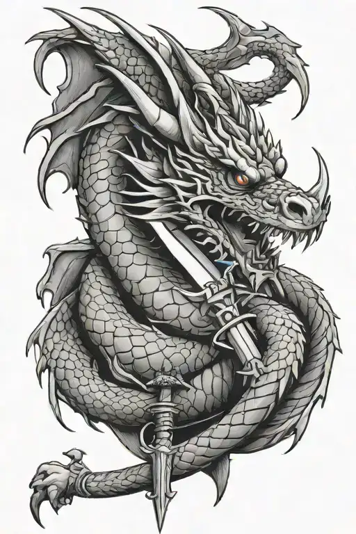 Dragon With A Sword Through It