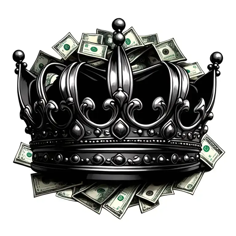 Crown Surrounded By Money