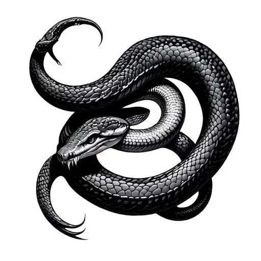 A Snake In The Shape Of An Omega Symbol