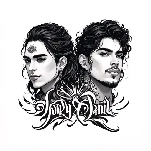 Joylani And Jonael Written In Calligraphy