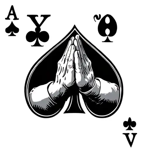 Ace Of Spades With Praying Hands