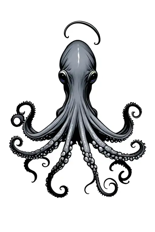 Forward Facing Octopus With Legs Spreading Outwards