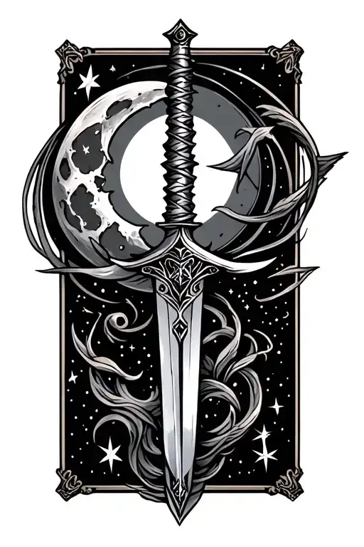 Dagger With Moon And Stars