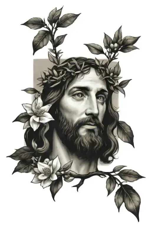 Jesus With A Olive Tree Flower