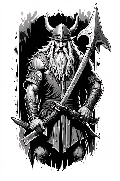 Viking Warrior Wielding