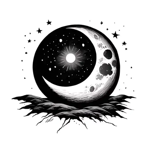 Moon In The Night Looking For The Sun