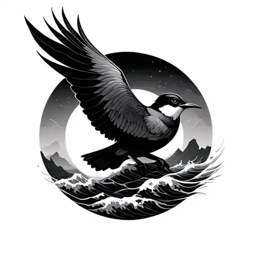 Sun Wave Bird Flying